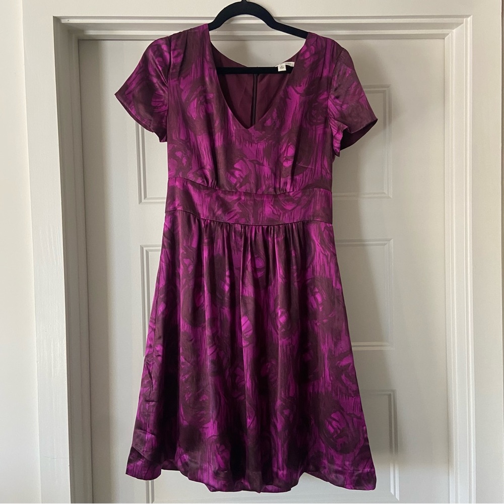 Banana Republic purple satin dress